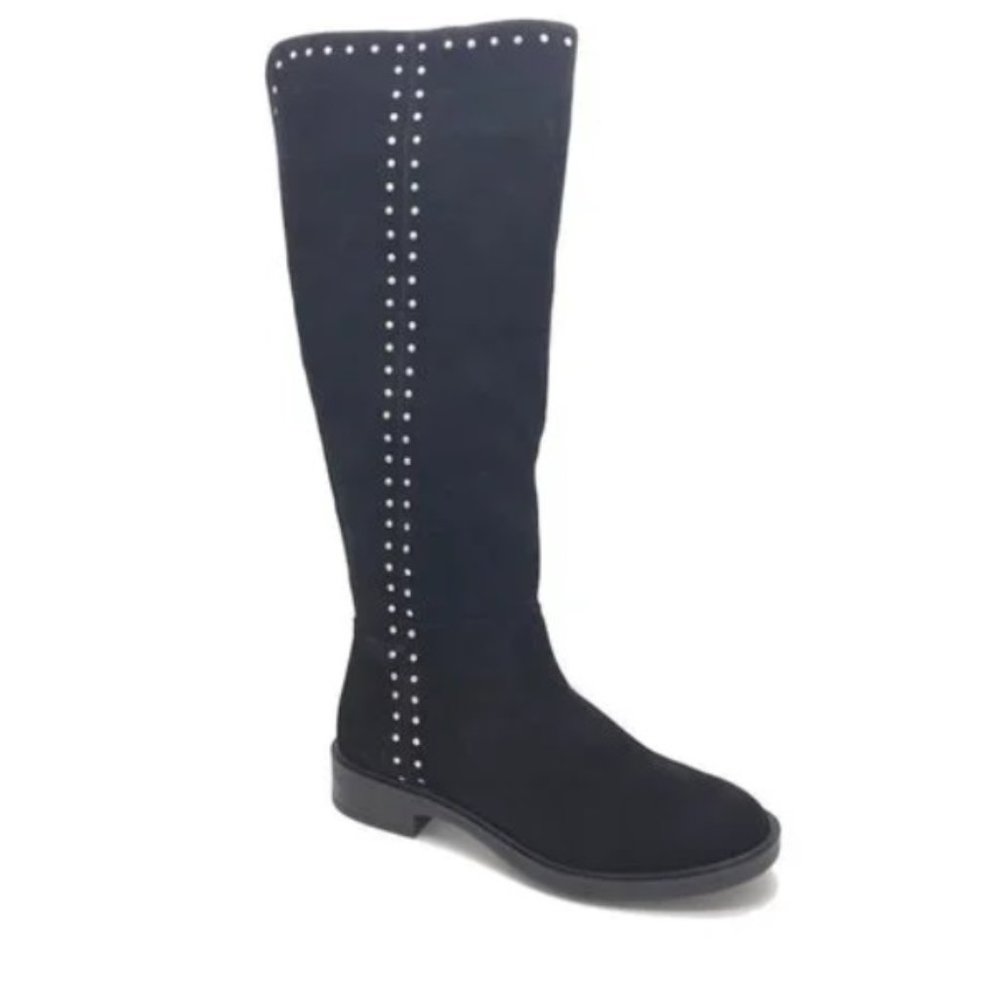 STEVEN NATURAL COMFORT Zoe Suede Riding Knee-high Boots - Black Leather